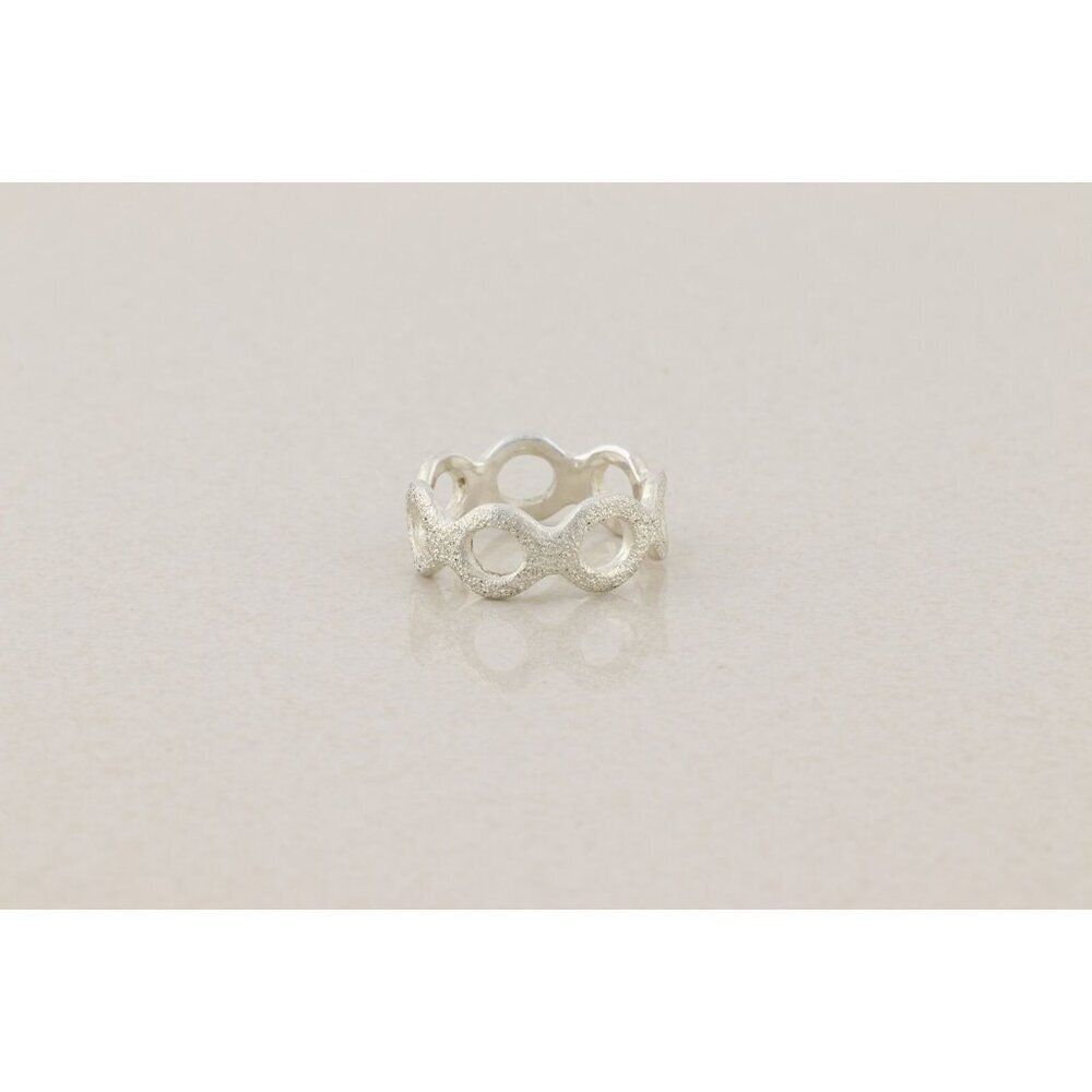 Sterling Silver Textured O Ring Band Circle Design Size 7 - Picture 5 of 6